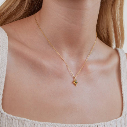 Emerald Green Crystal Star Necklace