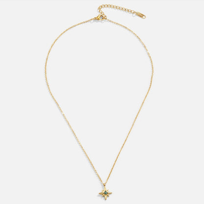 Emerald Green Crystal Star Necklace