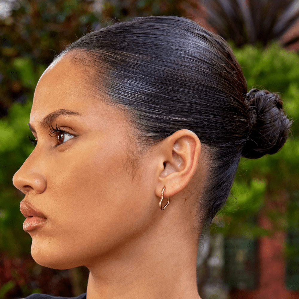 Gold-Tone Heart Hoop Earrings