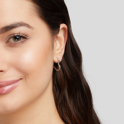 Silver-Tone Heart Hoops