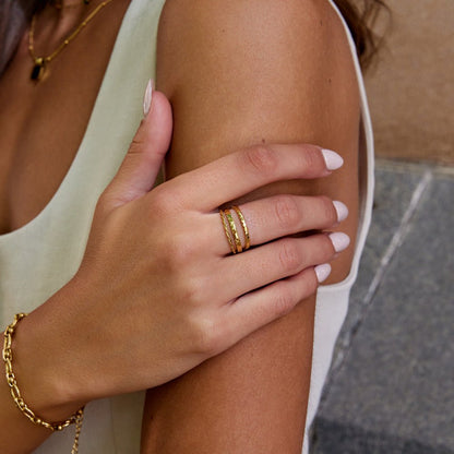 Hella Gold-Tone Stacked Ring Set
