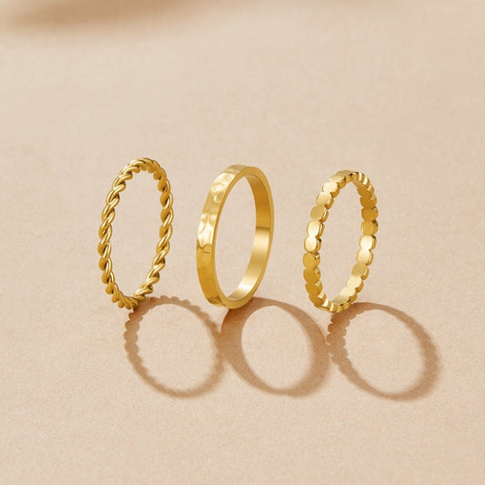 Hella Gold-Tone Stacked Ring Set