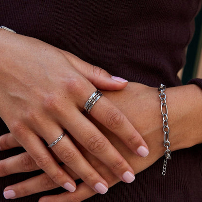 Hella Silver-Tone Stacked Ring Set