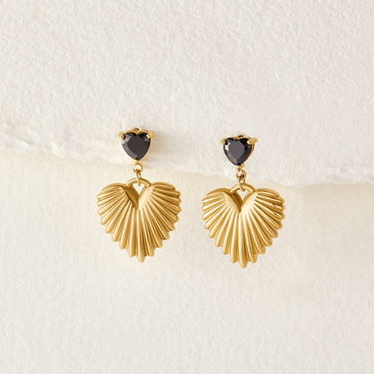 Hera Gold-Tone Heart Drop Earrings