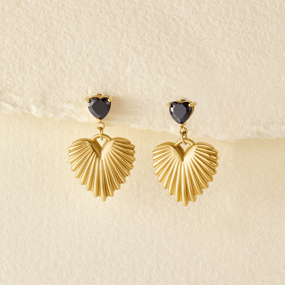 Hera Gold-Tone Heart Drop Earrings