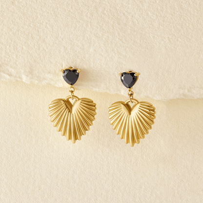Hera Gold-Tone Heart Drop Earrings