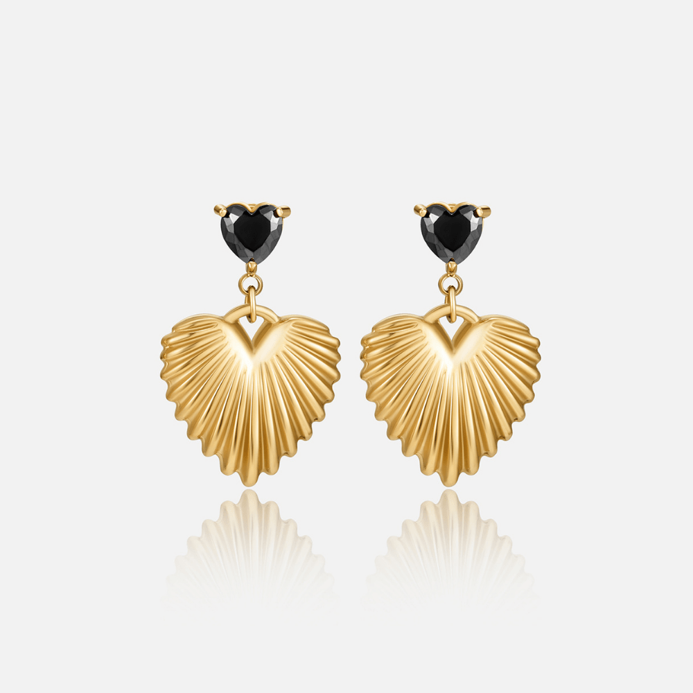 Hera Gold-Tone Heart Drop Earrings
