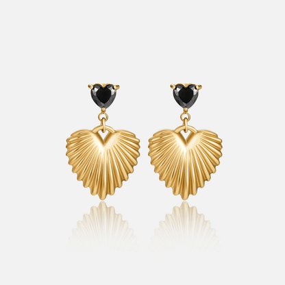 Hera Gold-Tone Heart Drop Earrings