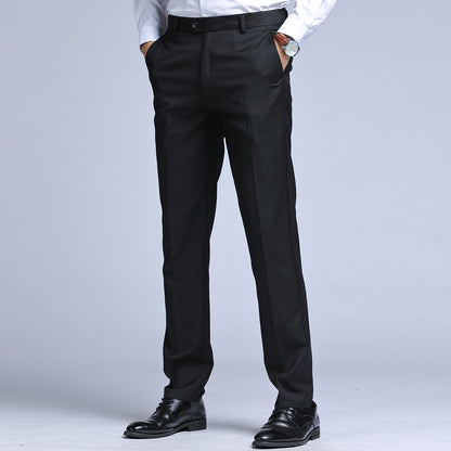 Men's Slim Fit Trousers – Structured Blend Business Pants