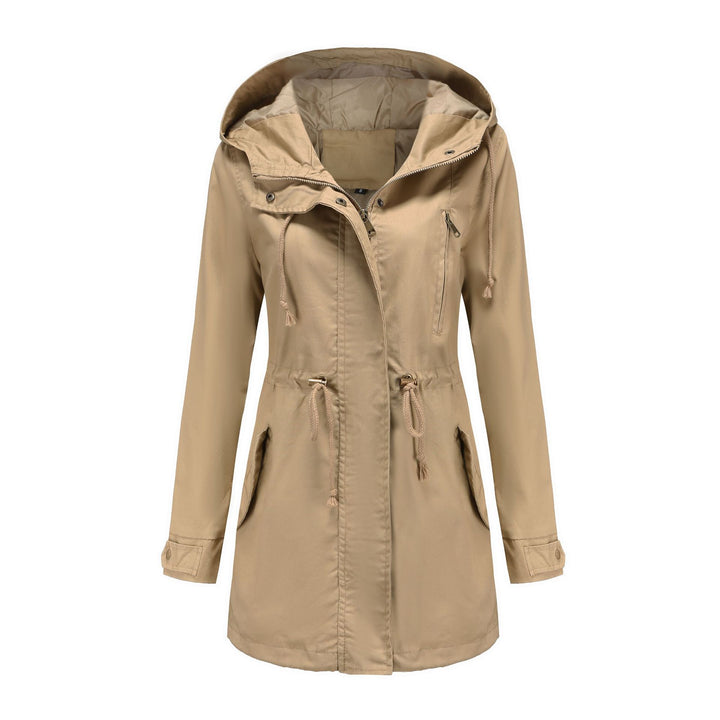 Women's Anorak Coat – Cotton, Mid-Length, Pockets, Straight Fit