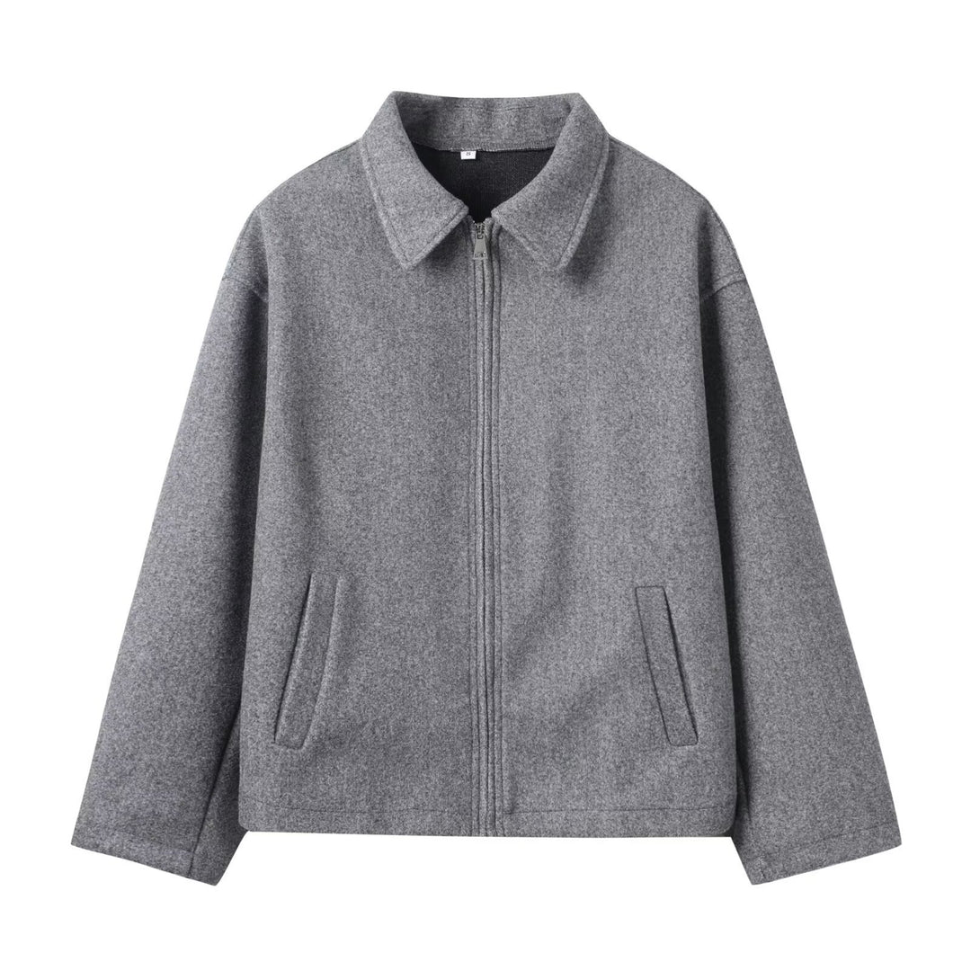 Women's Retro Collar Jacket – Relaxed Fit Wrinkle-Resistant Finish