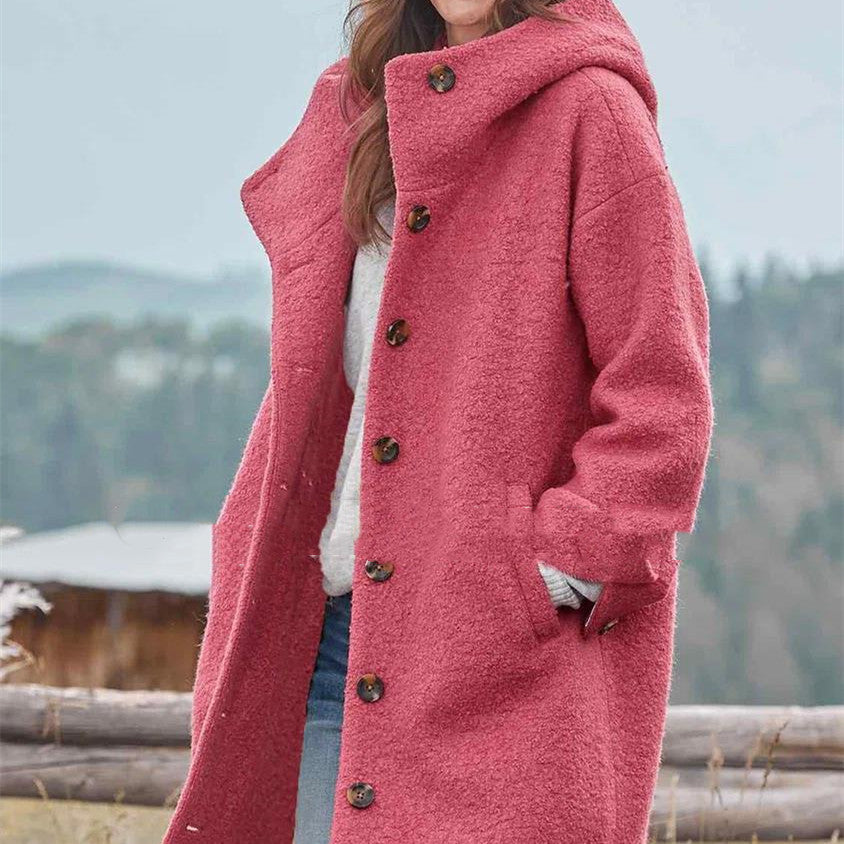 Women's Tweed Medium-Length Coat – Tailored Structured Outerwear