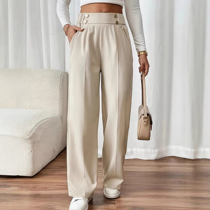 Women's Straight Fit High Waist Trouser – Relaxed Draping Silhouette