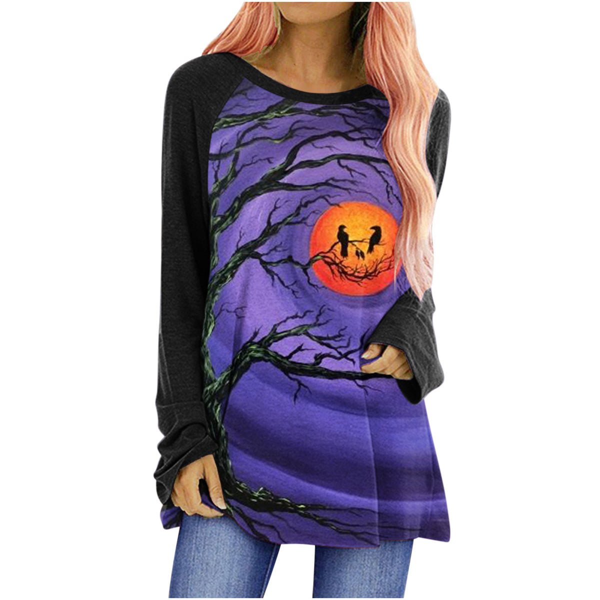 Women's Long Sleeve Cotton T-Shirt – Relaxed Fit Round Neck Essential
