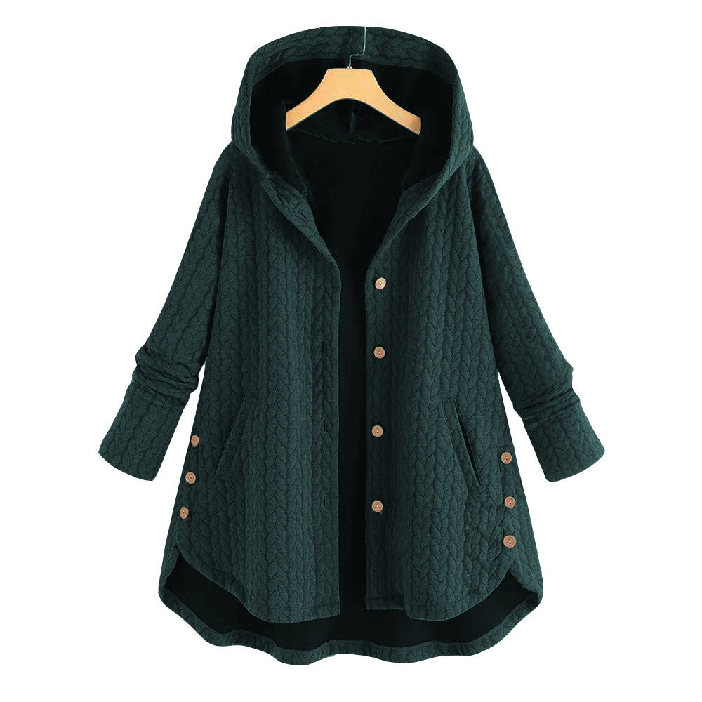 Women's Hooded Winter Parka – Slim Fit, Zipper Front, Long Jacket