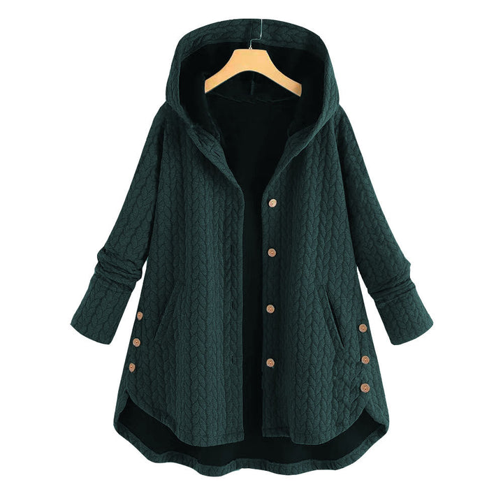 Women's Hooded Winter Parka – Slim Fit, Zipper Front, Long Jacket