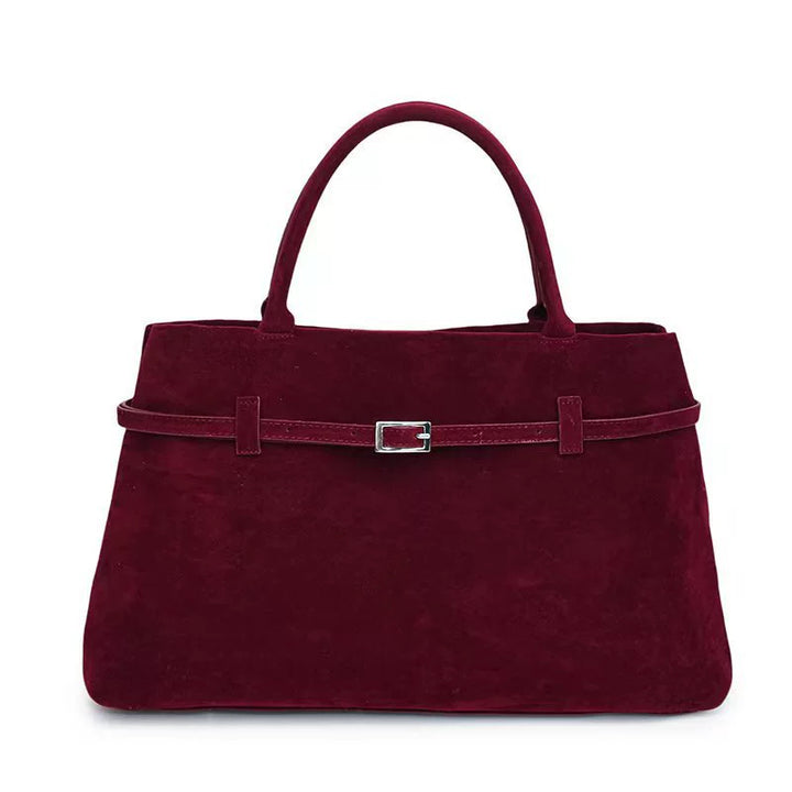 Suede Tote Bag for Women – Large Capacity Structured Shoulder Purse