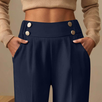 Women's Straight Fit High Waist Trouser – Relaxed Draping Silhouette