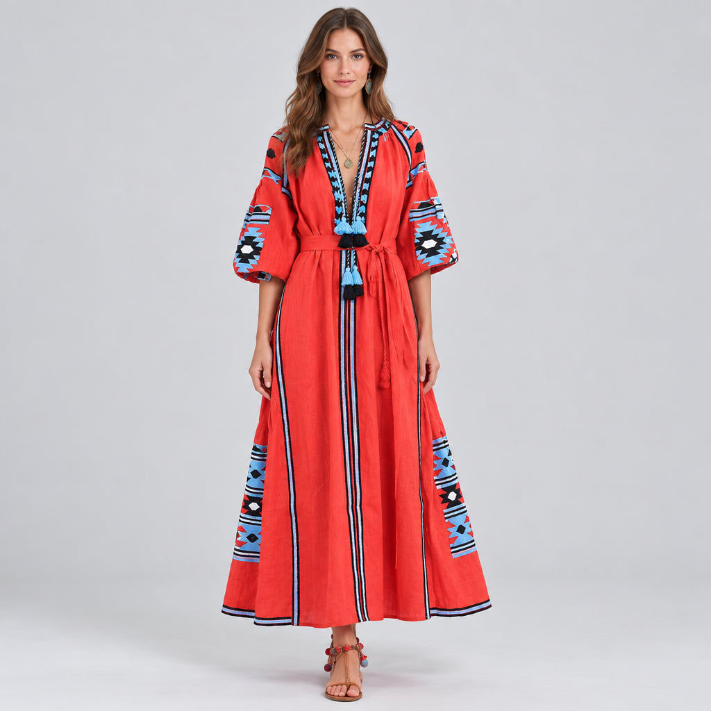 Midi Dress for Women – Printed Digital Art, Lightweight Fluid Fit