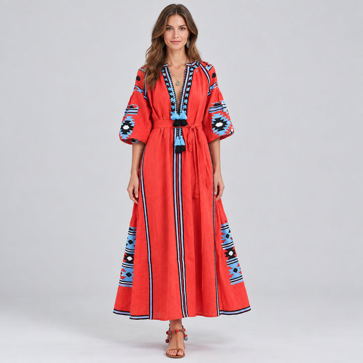 Midi Dress for Women – Printed Digital Art, Lightweight Fluid Fit