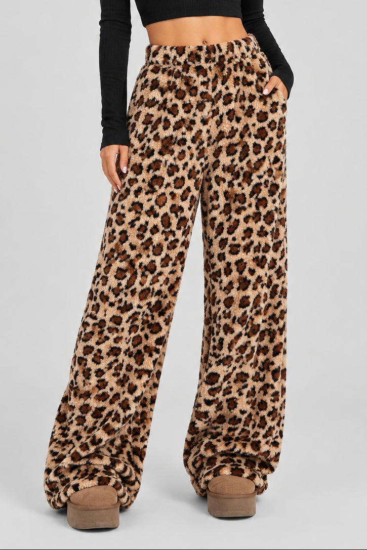 Women's Wide Leg Printed Cotton Trousers – Relaxed Loose Fit