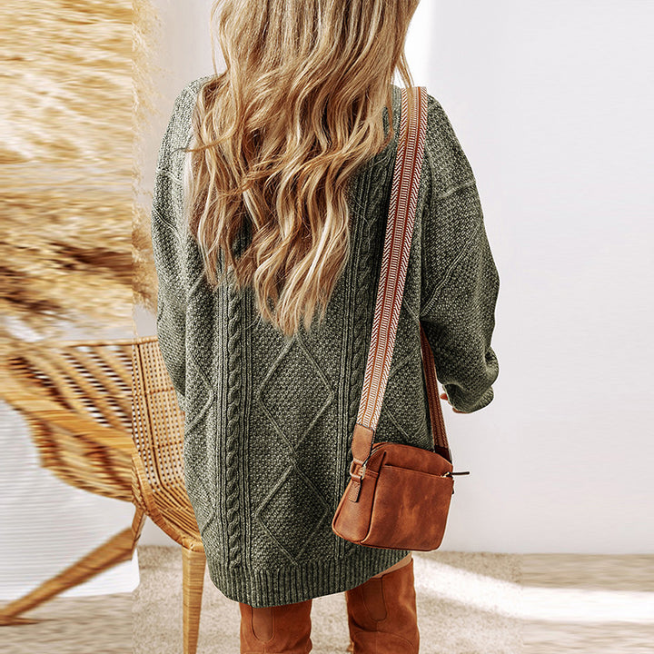 Women's Knit Sweater Mini Dress – High Waist Pullover Silhouette