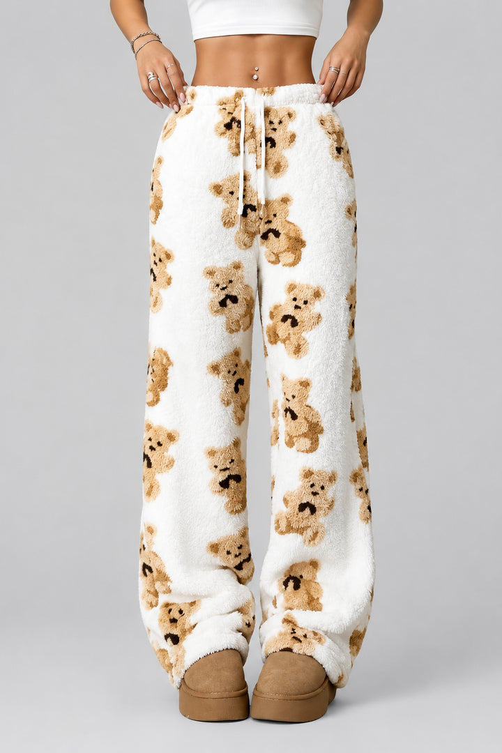 Women's Wide Leg Printed Cotton Trousers – Relaxed Loose Fit