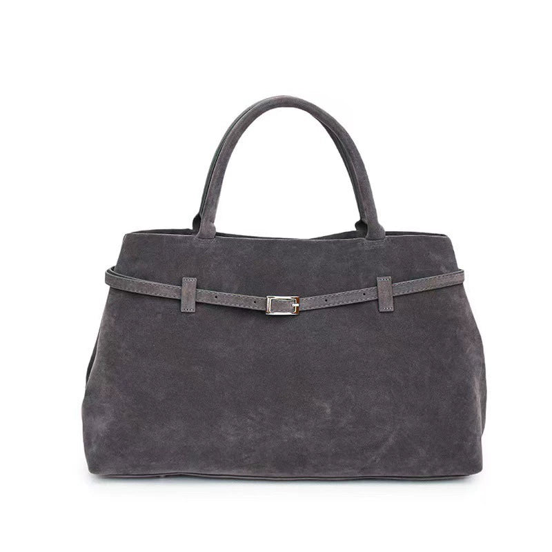 Suede Tote Bag for Women – Large Capacity Structured Shoulder Purse