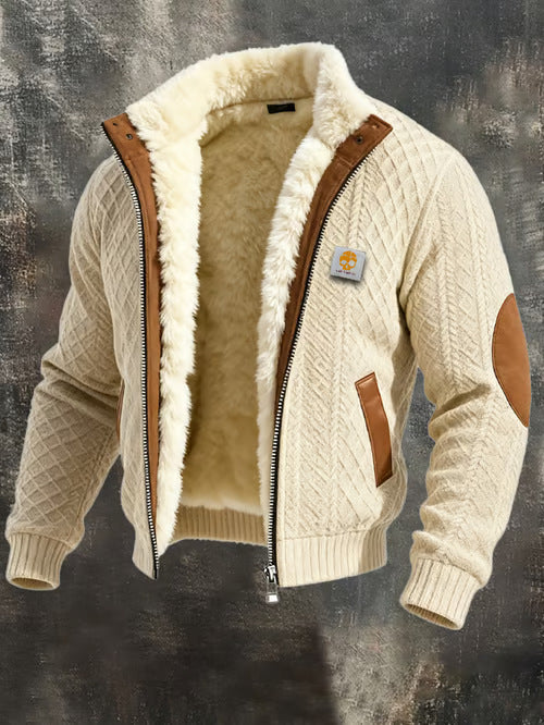 Men's Jacket – Quilted Slim Fit, Soft Structured Fabric, Stand Collar