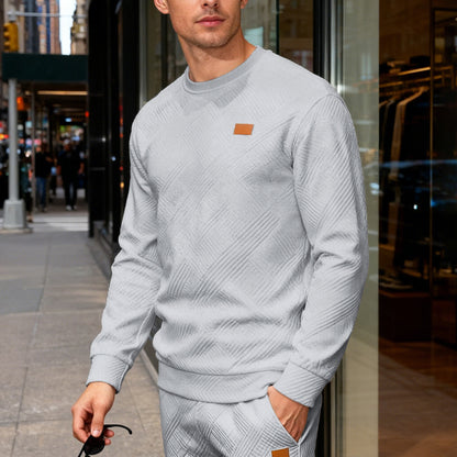 Men's Textured Crew Neck Sweatshirt – Relaxed Everyday Fit
