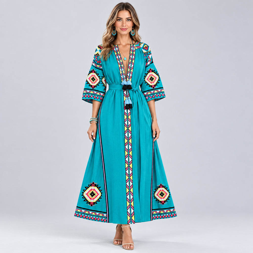 Midi Dress for Women – Printed Digital Art, Lightweight Fluid Fit