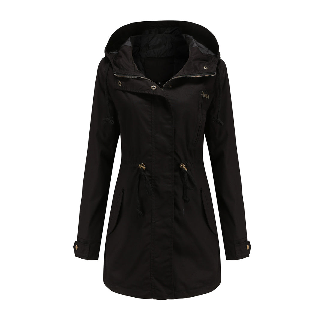 Women's Anorak Coat – Cotton, Mid-Length, Pockets, Straight Fit