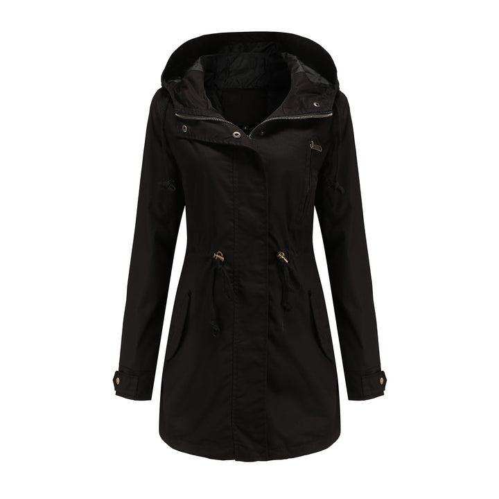 Women's Anorak Coat – Cotton, Mid-Length, Pockets, Straight Fit