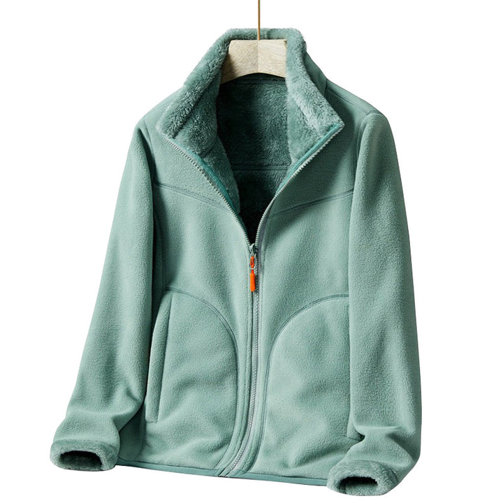 Women's Fleece Cardigan Sweater Coat – Double-Sided Soft Outerwear