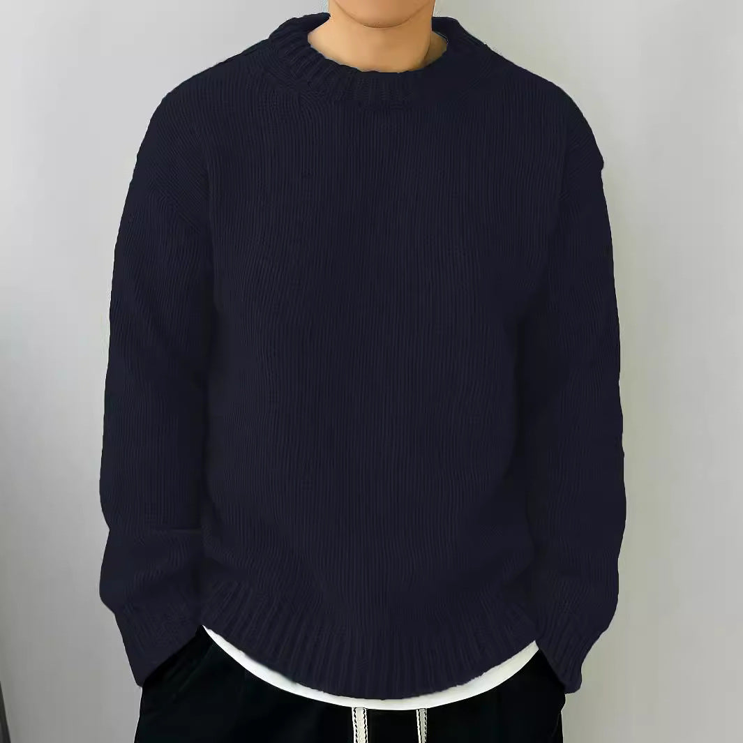 Men's Pullover Sweater – Soft Cotton Knit, Relaxed Japanese Fit