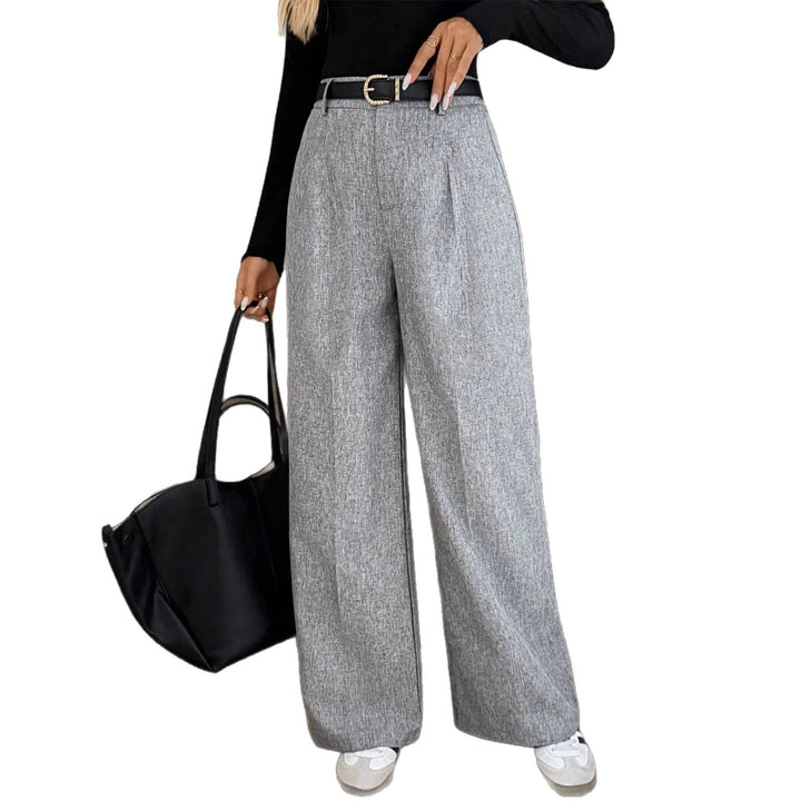 High Waist Cotton Straight-Leg Trouser – Elegant Bootcut Style