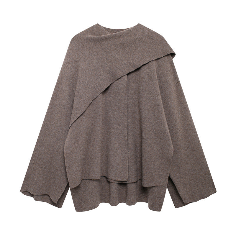 Women's Cloak Style Coat – Relaxed Draped Silhouette