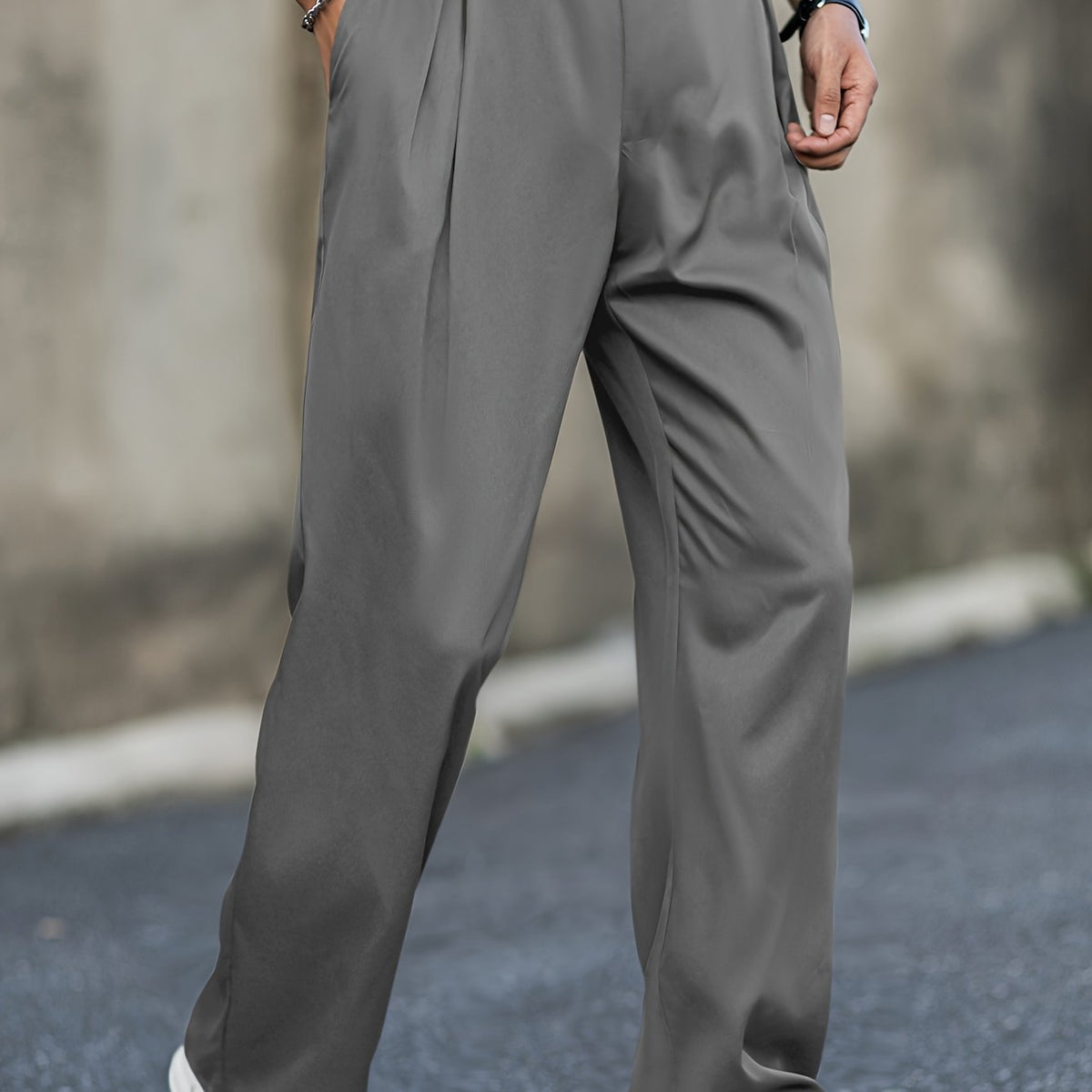 Men's Wide-Leg Cotton Trouser – Relaxed Fit, Stretch Waistband