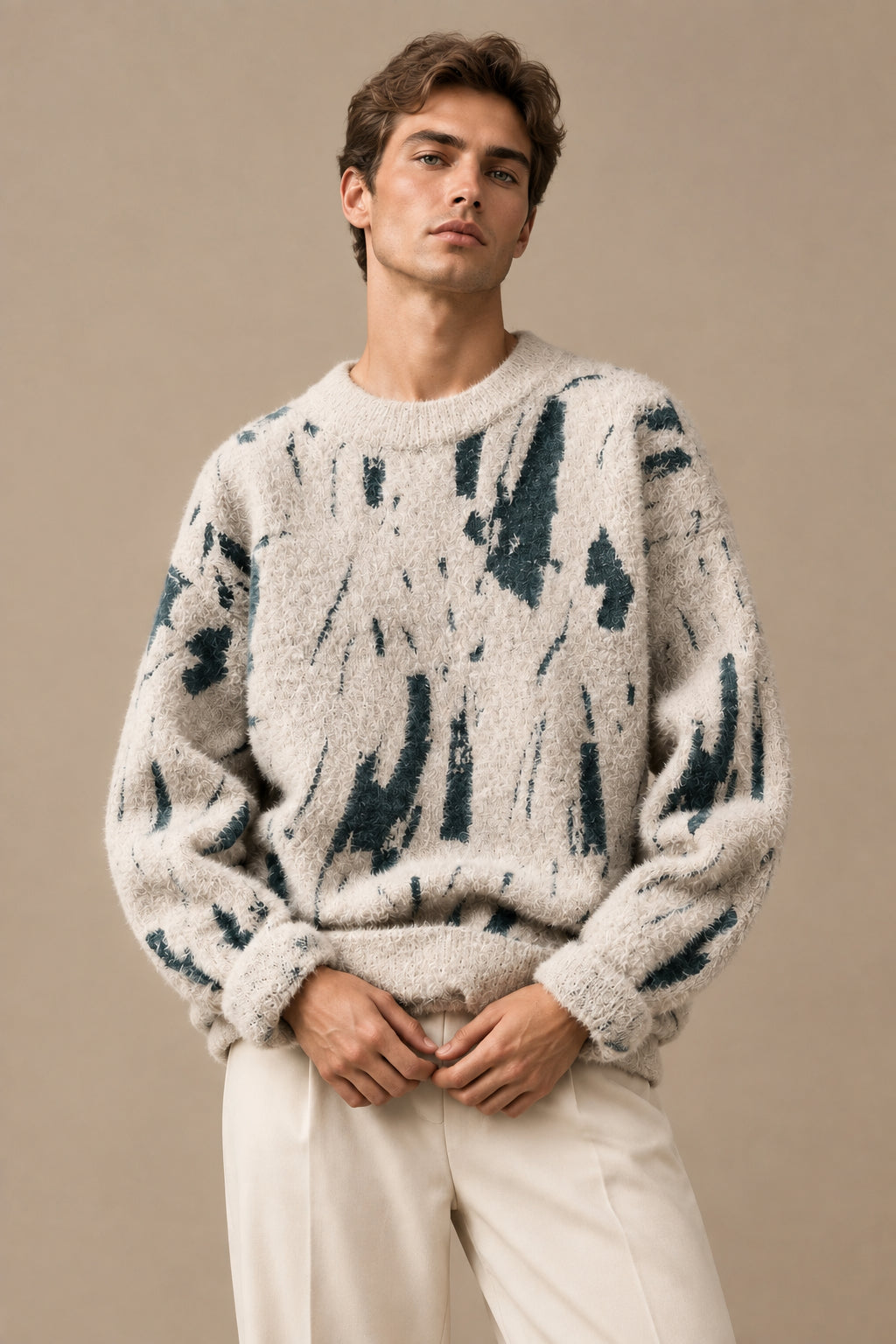 Men's Fleece-Lined Pullover Sweater – Thick Relaxed Fit Comfort