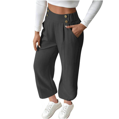 Women's Straight Fit High Waist Trouser – Relaxed Draping Silhouette