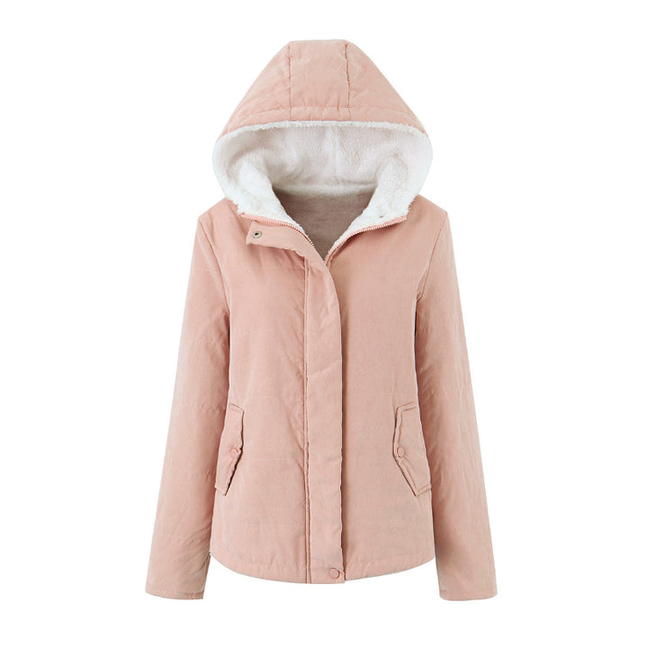 Women's Hooded Padded Jacket – Fleece Lined, Slim Fit, Lightweight Comfort