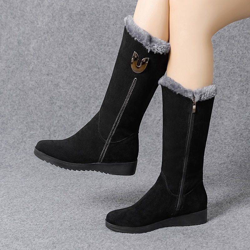 Women's Winter Boots – Mid-Tube, Warm Plush Lining, Non-Slip Sole