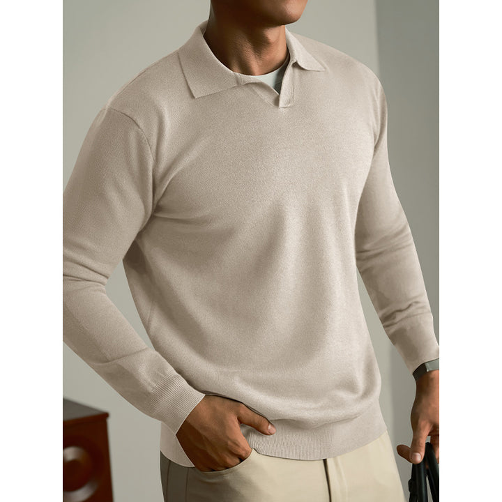 Men's Wool Sweater – Close-Fit Long Sleeve Classic Knit