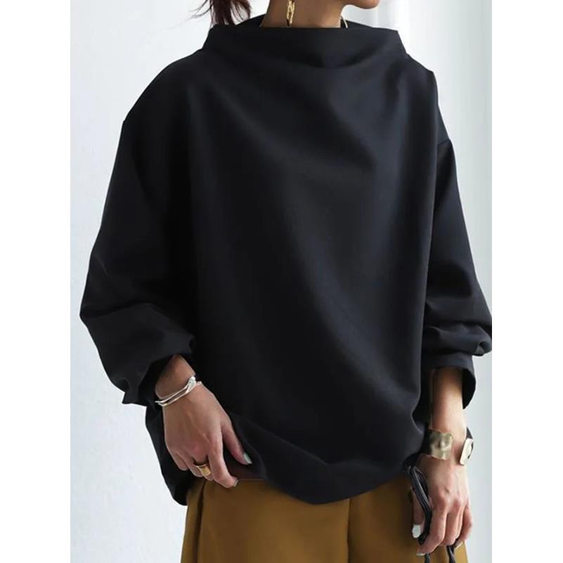 Loose Knit Sweater for Women – Relaxed Fit, Wide Sleeves, Cotton Blend