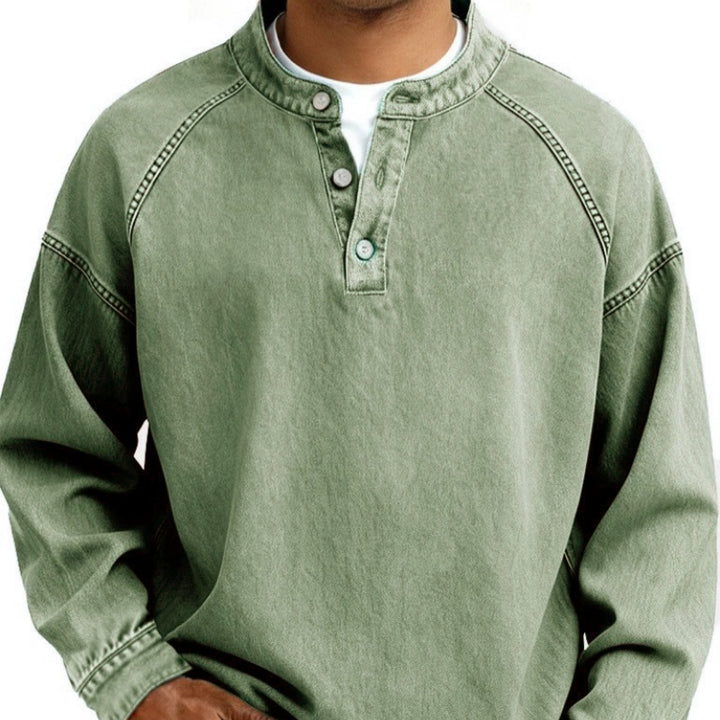 Men's Cotton Slim Fit Pullover Shirt – American Vintage Style