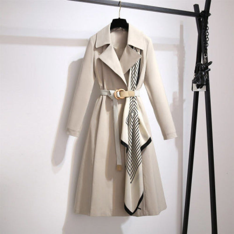 Women's Long Coat Windbreaker – Relaxed Silhouette, Transitional Layer