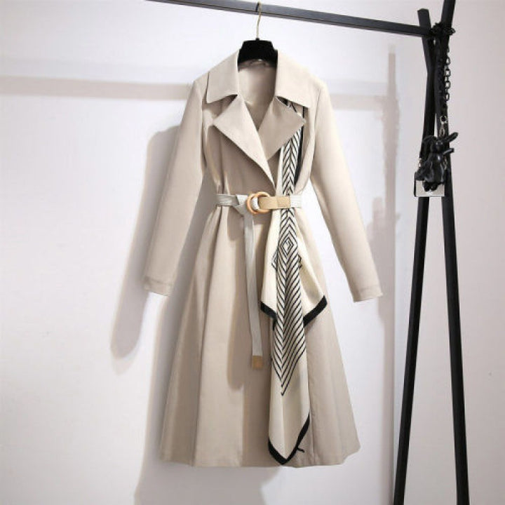 Women's Long Coat Windbreaker – Relaxed Silhouette, Transitional Layer