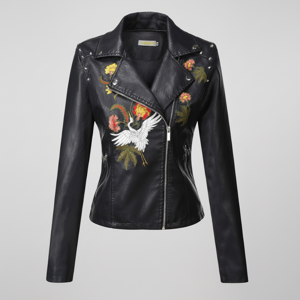 Women's Vegan Leather Motorcycle Jacket – Classic Moto Silhouette