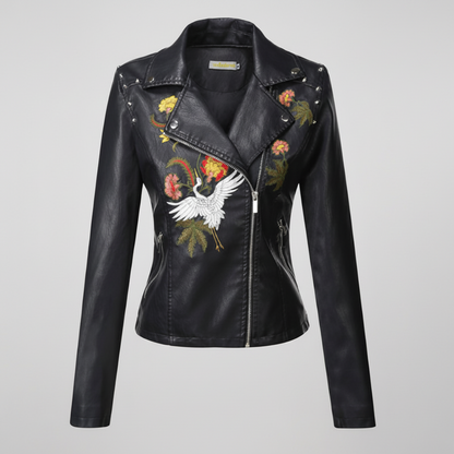 Women's Vegan Leather Motorcycle Jacket – Classic Moto Silhouette