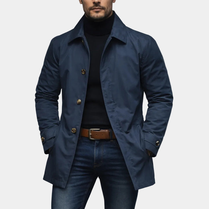 Men's Trench Coat Cardigan – Relaxed Fit, Lightweight Fabric